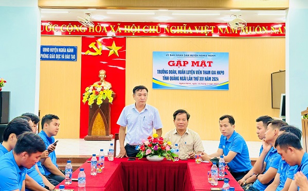 UBND huyện Nghĩa Hành gặp mặt trưởng đoàn, huấn luyện viên tham gia Hội khỏe phù đổng tỉnh Quảng Ngãi lần thứ 14 năm 2024